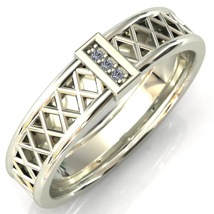 Fire Brilliance Laces Round Cut Gems Couples 34 Eternity Matching TwoBand Set Rings