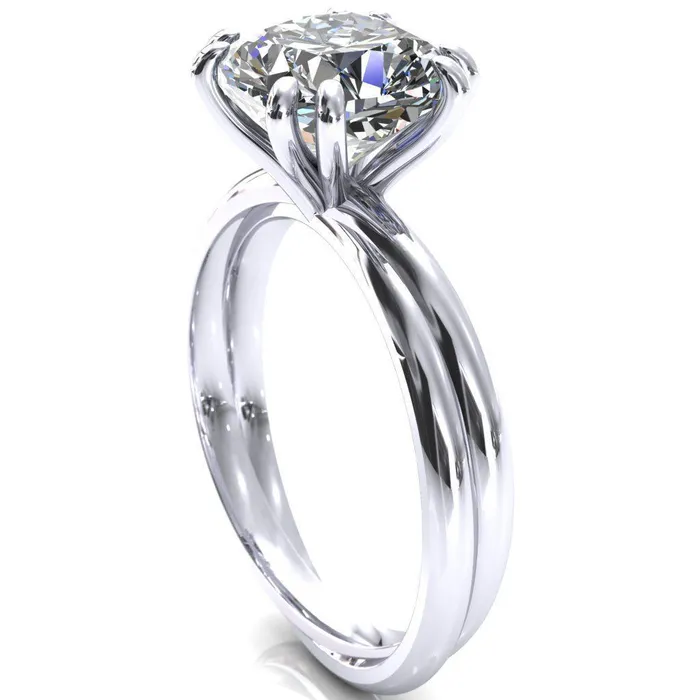 Fire Brilliance Rings Alyona Cushion Shaped Interwoven Band 4 Double Prong Ring
