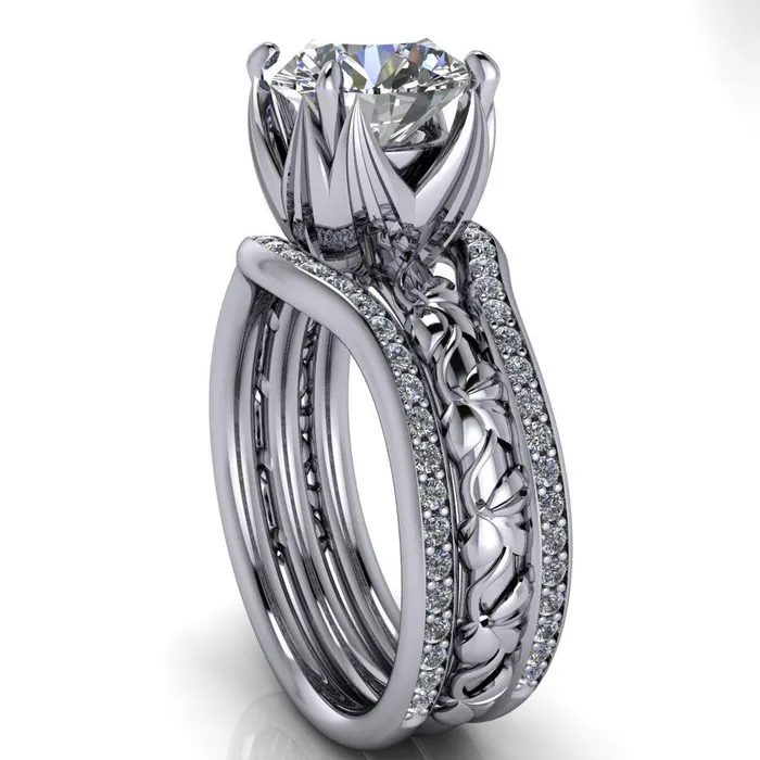Fire Brilliance Rings Angela Round Center Stone Juliette Rosa Ring
