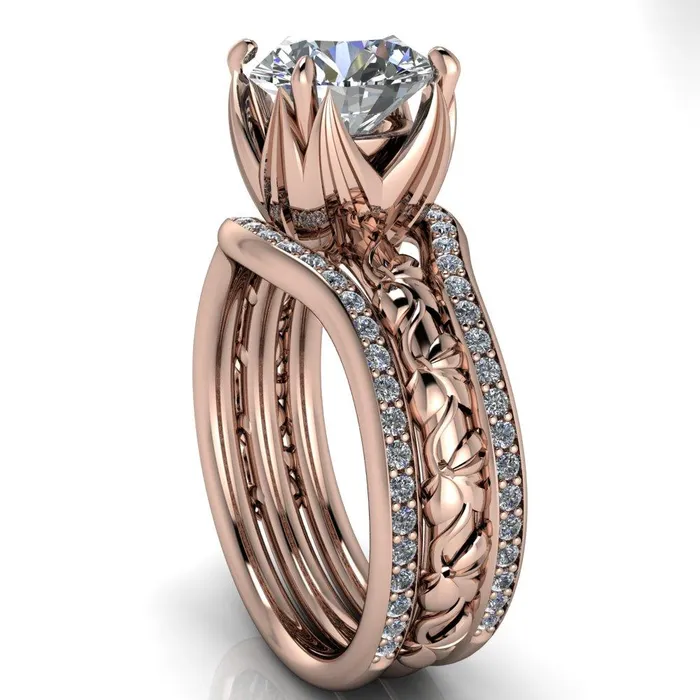 Fire Brilliance Rings Angela Round Center Stone Juliette Rosa Ring