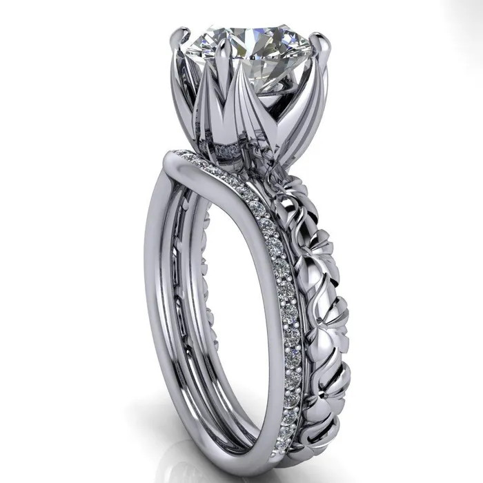 Fire Brilliance Rings Angela Round Center Stone Juliette Rosa Ring