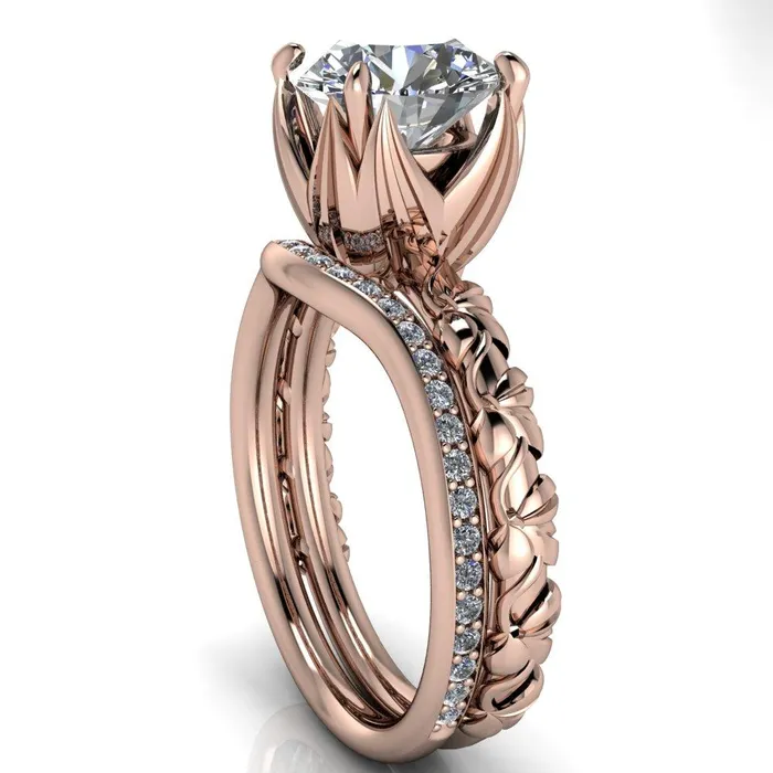 Fire Brilliance Rings Angela Round Center Stone Juliette Rosa Ring