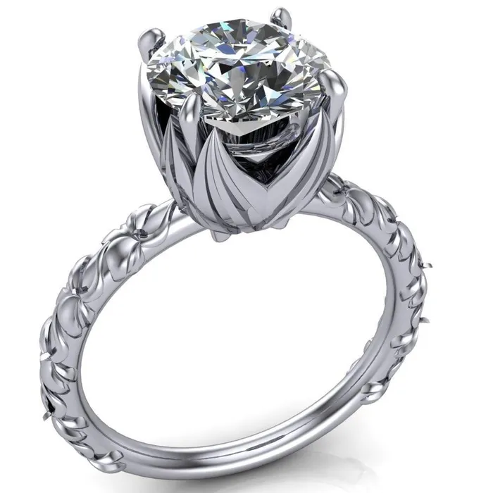 Fire Brilliance Rings Angela Round Center Stone Juliette Rosa Ring