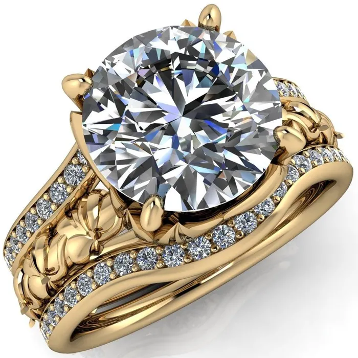 Fire Brilliance Rings Angela Round Center Stone Juliette Rosa Ring