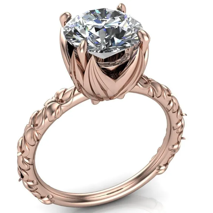 Fire Brilliance Rings Angela Round Center Stone Juliette Rosa Ring