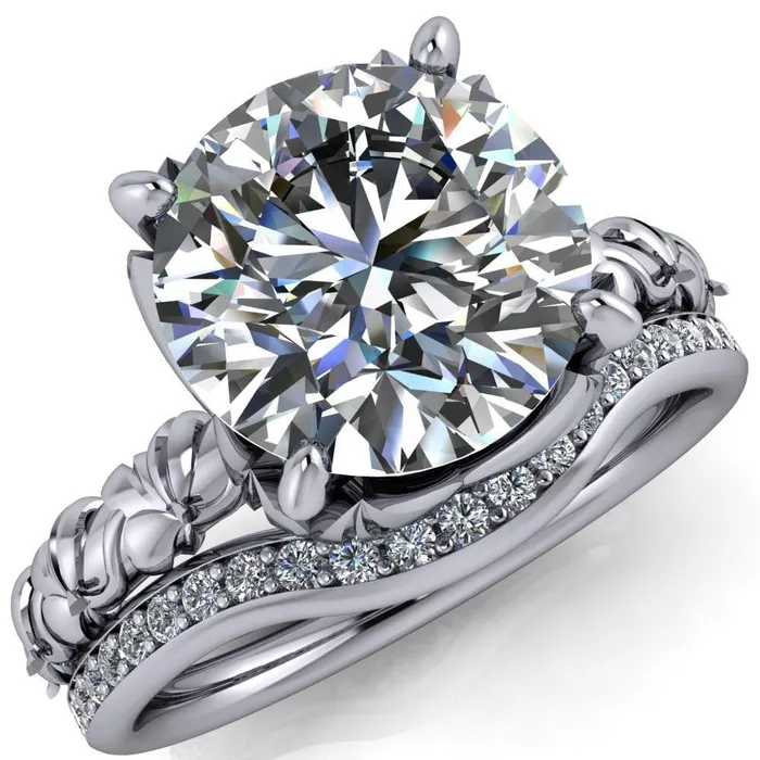 Fire Brilliance Rings Angela Round Center Stone Juliette Rosa Ring