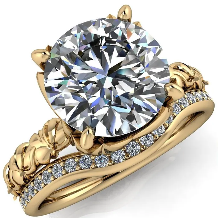 Fire Brilliance Rings Angela Round Center Stone Juliette Rosa Ring