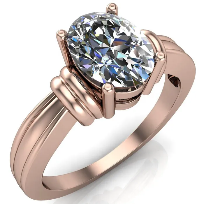 Fire Brilliance Rings Blake Oval Center Stone 4 Prong Ring
