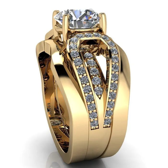 Fire Brilliance Rings Brenda Round Center Stone Split Shank Diamond Channel Under Bezel Engagement Ring