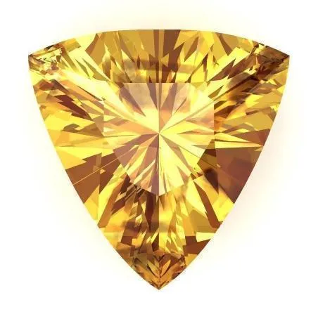 FIRE BRILLIANCE Rings Chatham LabGrown Trillion Yellow Sapphire Stone Size