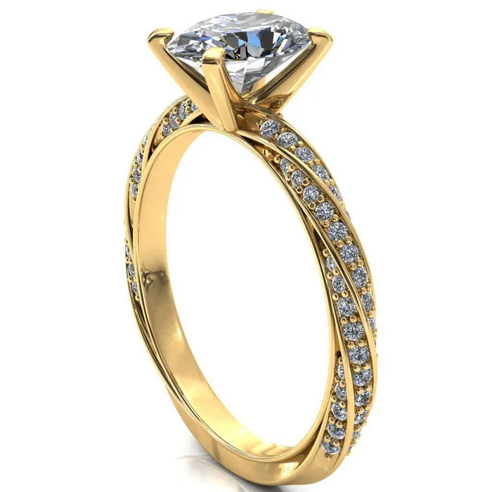 Fire Brilliance Rings Elysia Oval Center Stone 4 Prong 34 Eternity Diamond Accent Ring