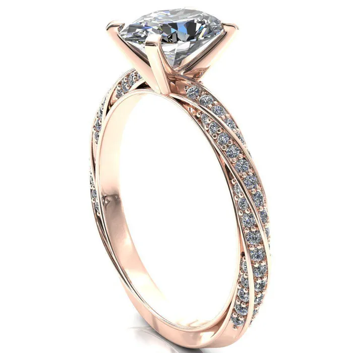 Fire Brilliance Rings Elysia Oval Center Stone 4 Prong 34 Eternity Diamond Accent Ring