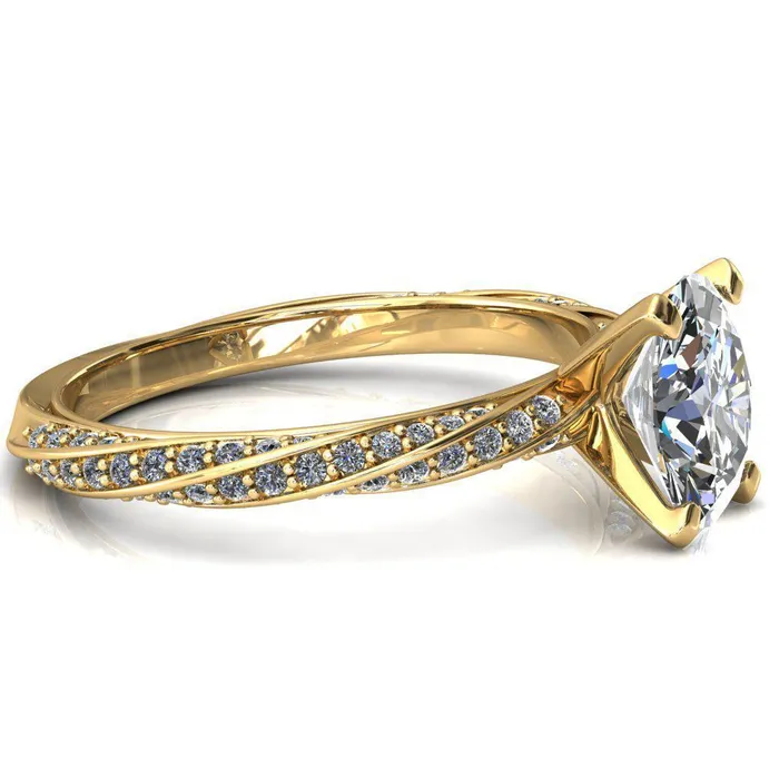 Fire Brilliance Rings Elysia Oval Center Stone 4 Prong 34 Eternity Diamond Accent Ring