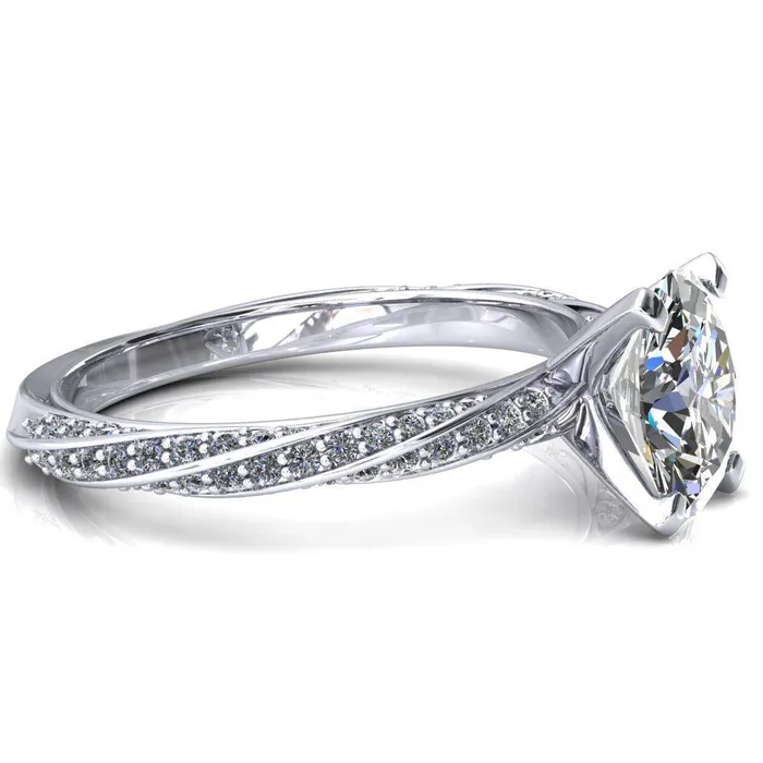 Fire Brilliance Rings Elysia Oval Center Stone 4 Prong 34 Eternity Diamond Accent Ring