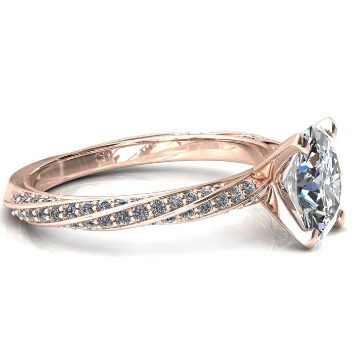 Fire Brilliance Rings Elysia Oval Center Stone 4 Prong 34 Eternity Diamond Accent Ring