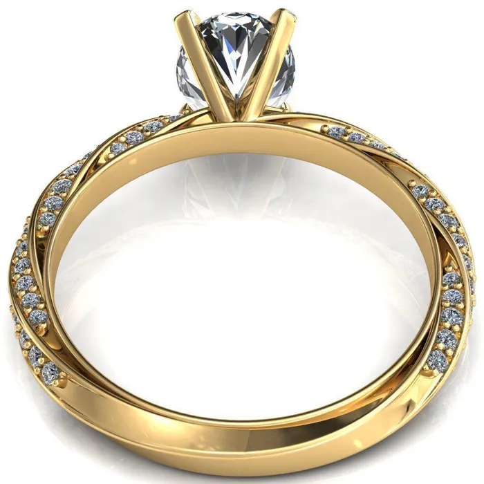 Fire Brilliance Rings Elysia Oval Center Stone 4 Prong 34 Eternity Diamond Accent Ring