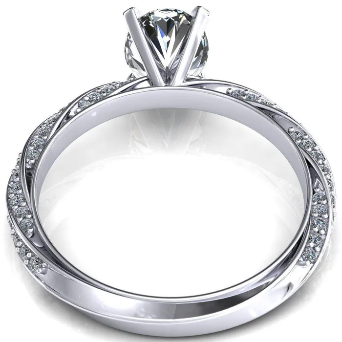 Fire Brilliance Rings Elysia Oval Center Stone 4 Prong 34 Eternity Diamond Accent Ring