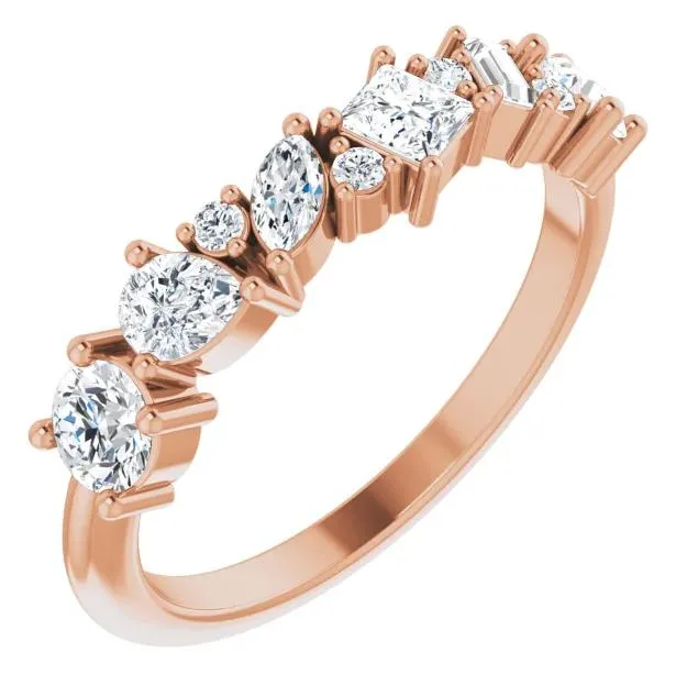 Fire Brilliance Rings Fabianna 78 CTW Moissanite or Diamond Anniversary Band Fire Brilliance Rings Fabianna 78 CTW Moissanite or Diamond Anniversary Band