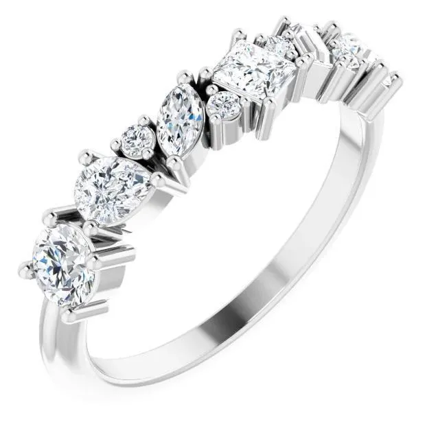 Fire Brilliance Rings Fabianna 78 CTW Moissanite or Diamond Anniversary Band
