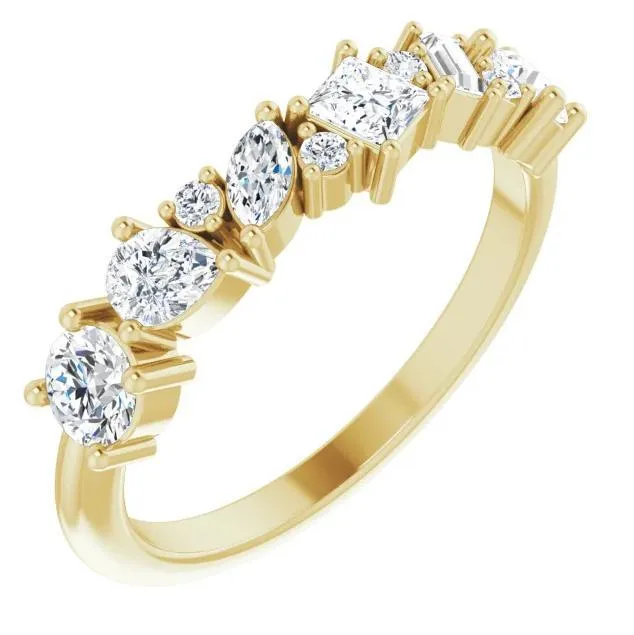 Fire Brilliance Rings Fabianna 78 CTW Moissanite or Diamond Anniversary Band