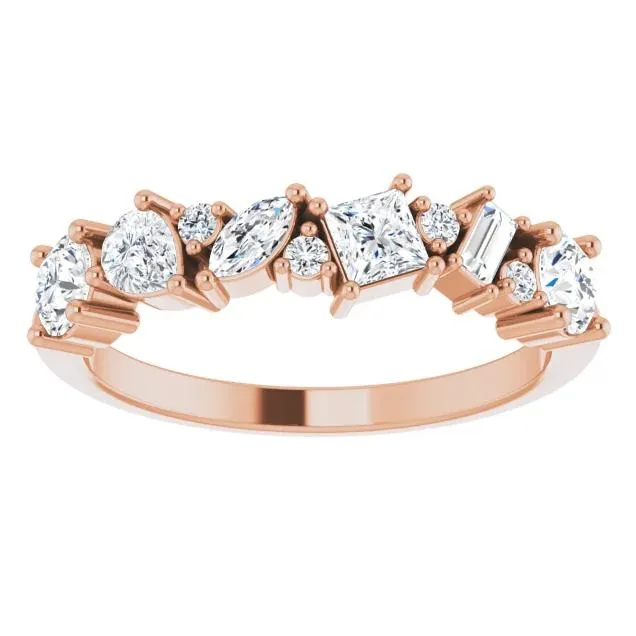 Fire Brilliance Rings Fabianna 78 CTW Moissanite or Diamond Anniversary Band