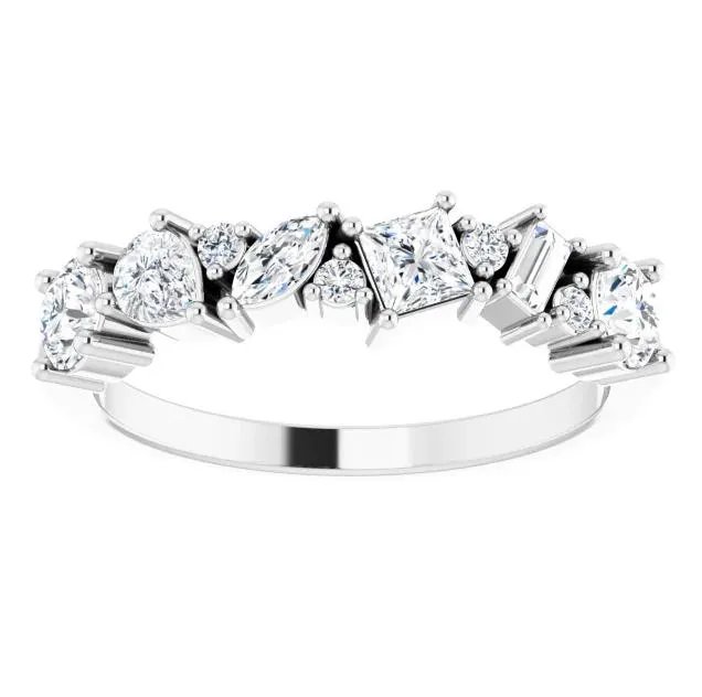 Fire Brilliance Rings Fabianna 78 CTW Moissanite or Diamond Anniversary Band
