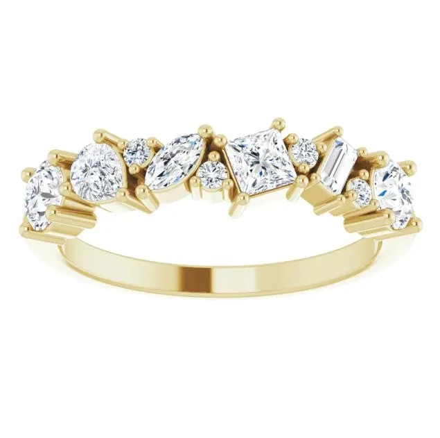 Fire Brilliance Rings Fabianna 78 CTW Moissanite or Diamond Anniversary Band