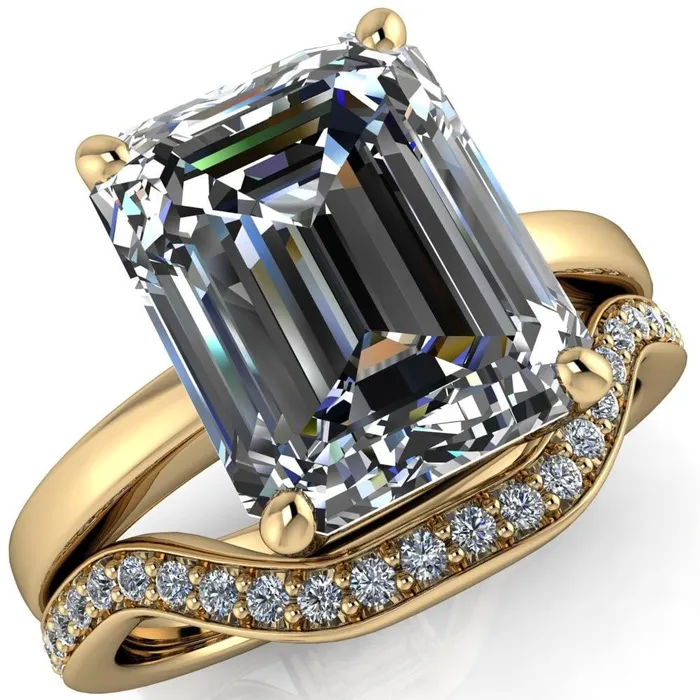 Fire Brilliance Rings Keegan Emerald Center Stone 4 Prong Engagement Ring Fire Brilliance Rings Keegan Emerald Center Stone 4 Prong Engagement Ring