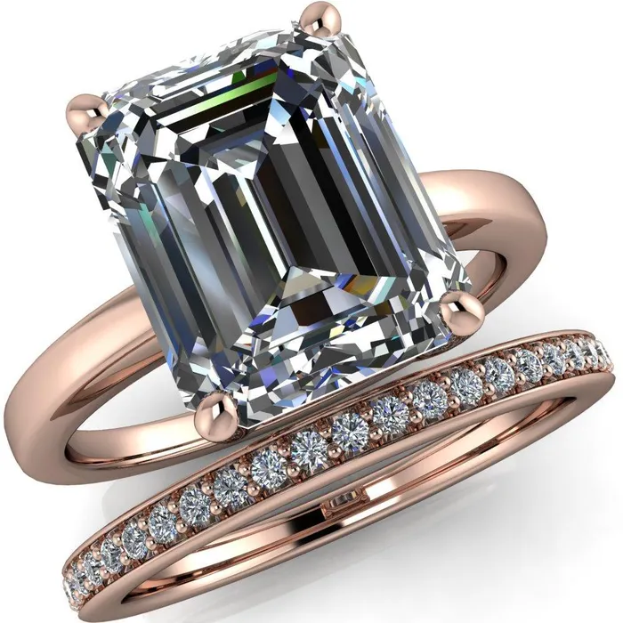Fire Brilliance Rings Keegan Emerald Center Stone 4 Prong Engagement Ring