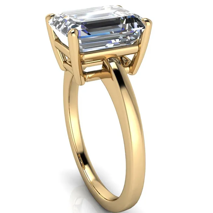 Fire Brilliance Rings Keegan Emerald Center Stone 4 Prong Engagement Ring