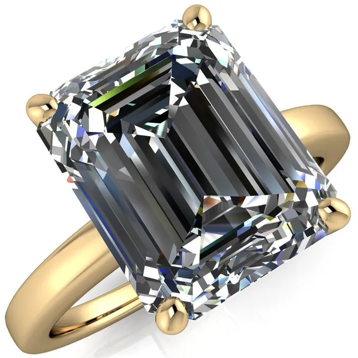 Fire Brilliance Rings Keegan Emerald Center Stone 4 Prong Engagement Ring