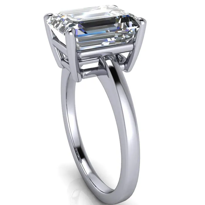 Fire Brilliance Rings Keegan Emerald Center Stone 4 Prong Engagement Ring