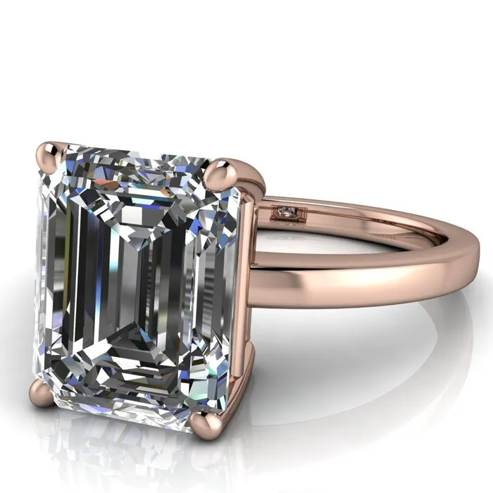 Fire Brilliance Rings Keegan Emerald Center Stone 4 Prong Engagement Ring