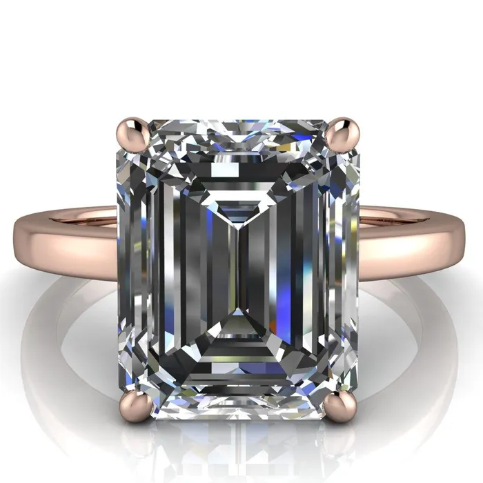 Fire Brilliance Rings Keegan Emerald Center Stone 4 Prong Engagement Ring