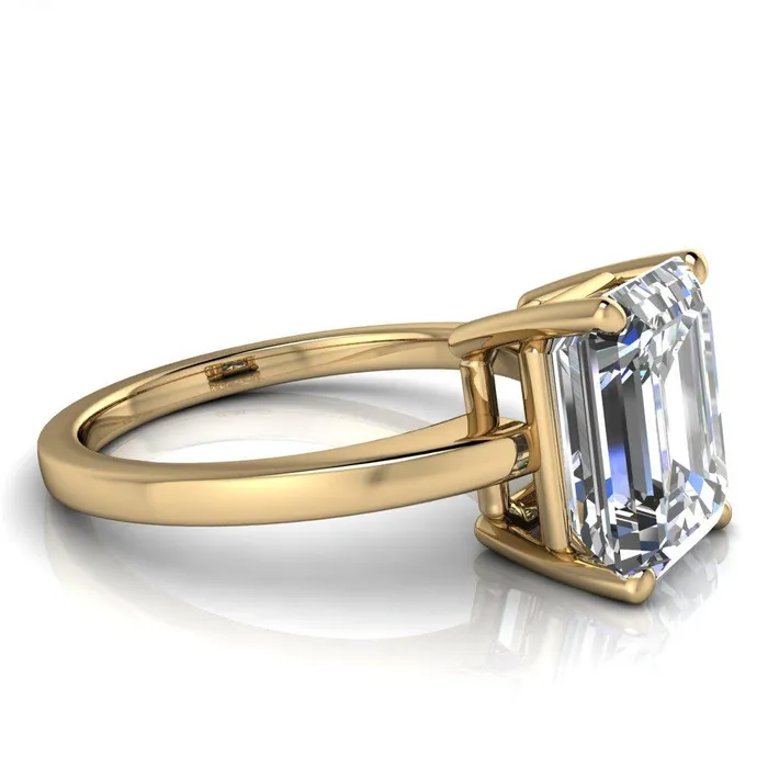 Fire Brilliance Rings Keegan Emerald Center Stone 4 Prong Engagement Ring