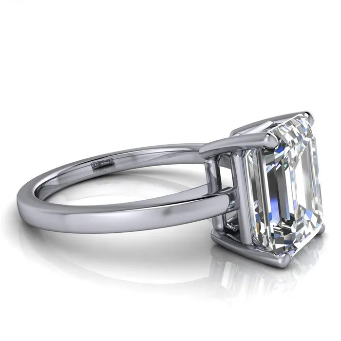 Fire Brilliance Rings Keegan Emerald Center Stone 4 Prong Engagement Ring