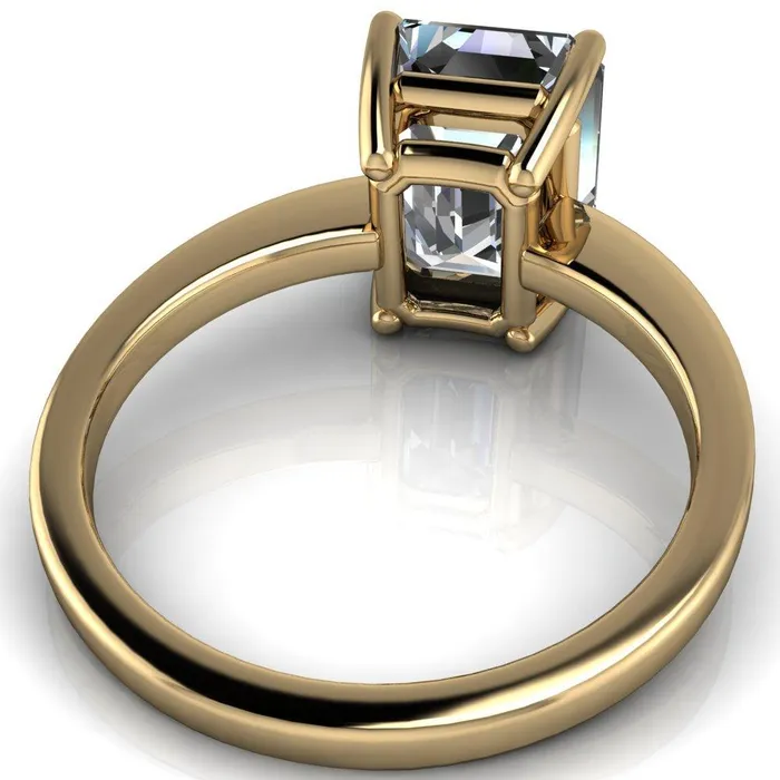 Fire Brilliance Rings Keegan Emerald Center Stone 4 Prong Engagement Ring