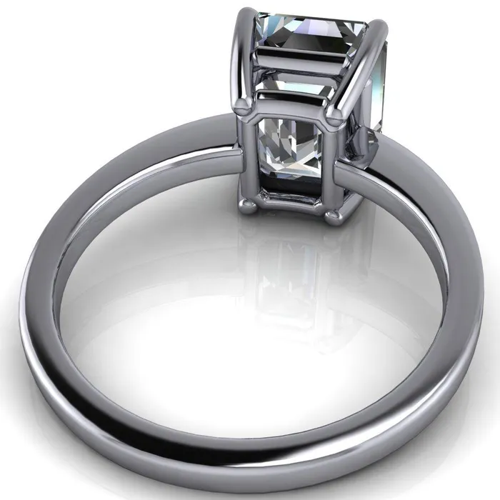 Fire Brilliance Rings Keegan Emerald Center Stone 4 Prong Engagement Ring