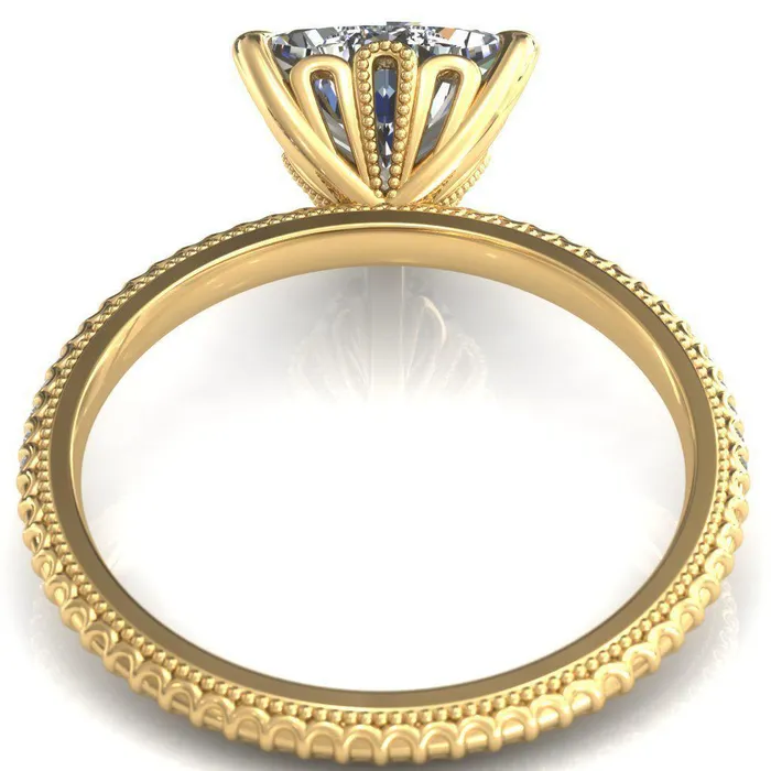 Fire Brilliance Rings Lalique Trillion Moissanite 3 Prong Engagement Ring