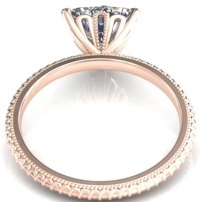 Fire Brilliance Rings Lalique Trillion Moissanite 3 Prong Engagement Ring