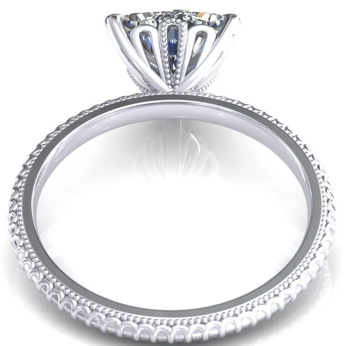 Fire Brilliance Rings Lalique Trillion Moissanite 3 Prong Engagement Ring