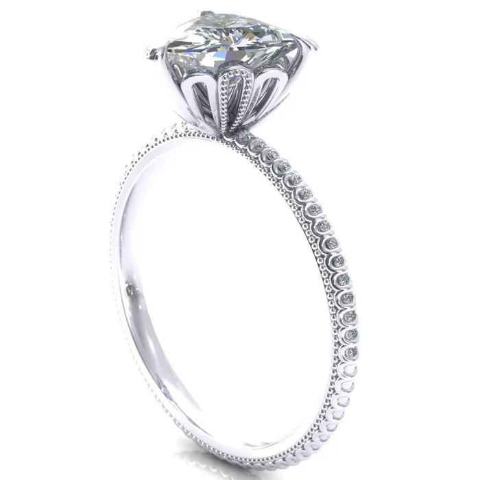 Fire Brilliance Rings Lalique Trillion Moissanite 3 Prong Engagement Ring