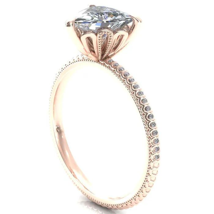Fire Brilliance Rings Lalique Trillion Moissanite 3 Prong Engagement Ring