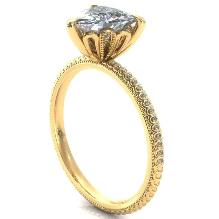 Fire Brilliance Rings Lalique Trillion Moissanite 3 Prong Engagement Ring