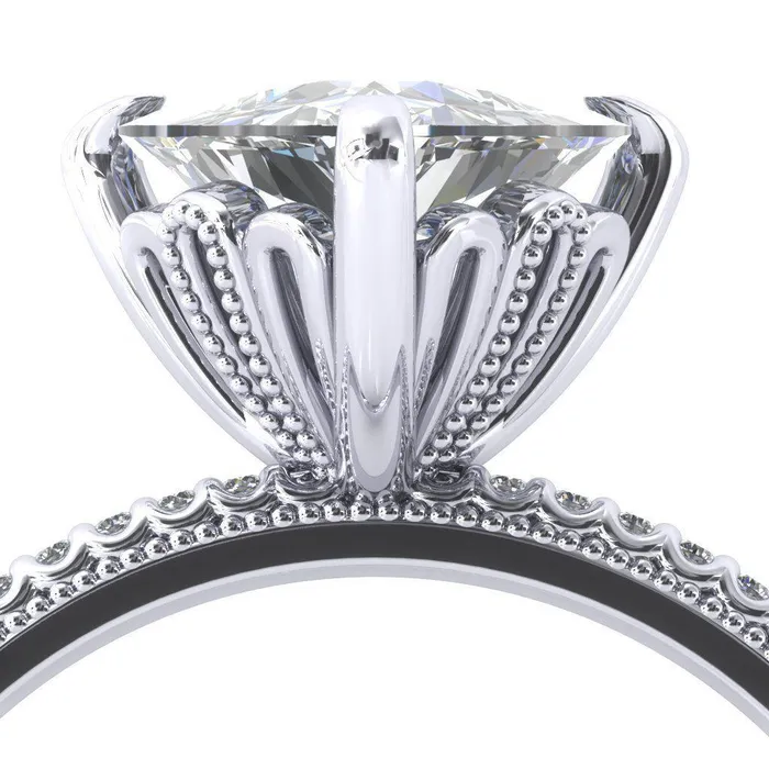 Fire Brilliance Rings Lalique Trillion Moissanite 3 Prong Engagement Ring