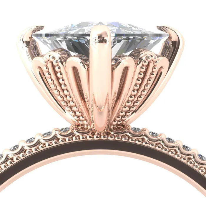 Fire Brilliance Rings Lalique Trillion Moissanite 3 Prong Engagement Ring