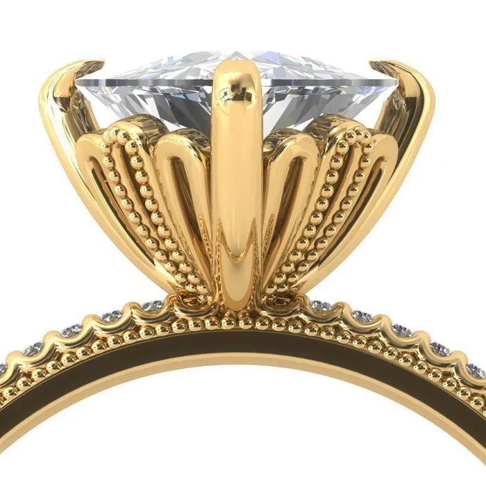 Fire Brilliance Rings Lalique Trillion Moissanite 3 Prong Engagement Ring