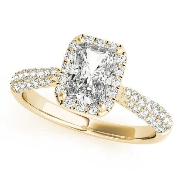 Fire Brilliance Rings Lorene Emerald Moissanite Micro Pave Shank Halo Engagement Ring Fire Brilliance Rings Lorene Emerald Moissanite Micro Pave Shank Halo Engagement Ring