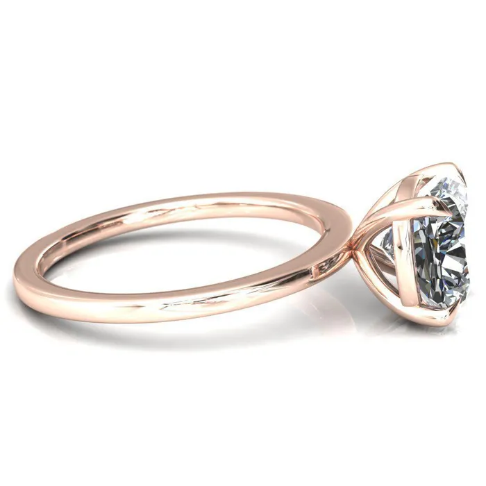 Fire Brilliance Rings Lyla Cushion Center Stone 4 Claw Prong Single Rail Solitaire Ring