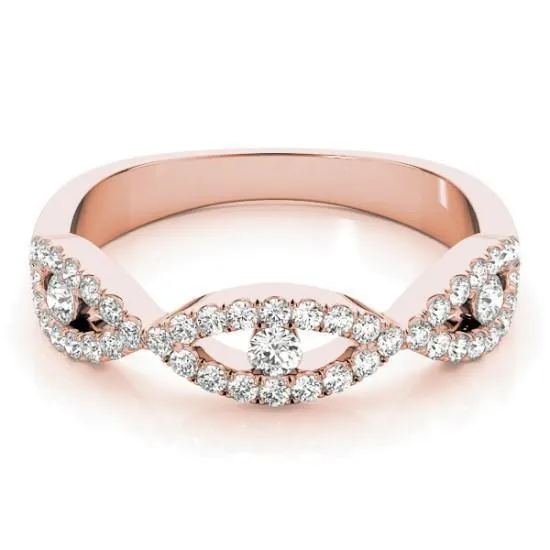 Fire Brilliance Rings Stackables 12 Eternity TriTone Gold MicroPave Infinity 3Band Set Selectables
